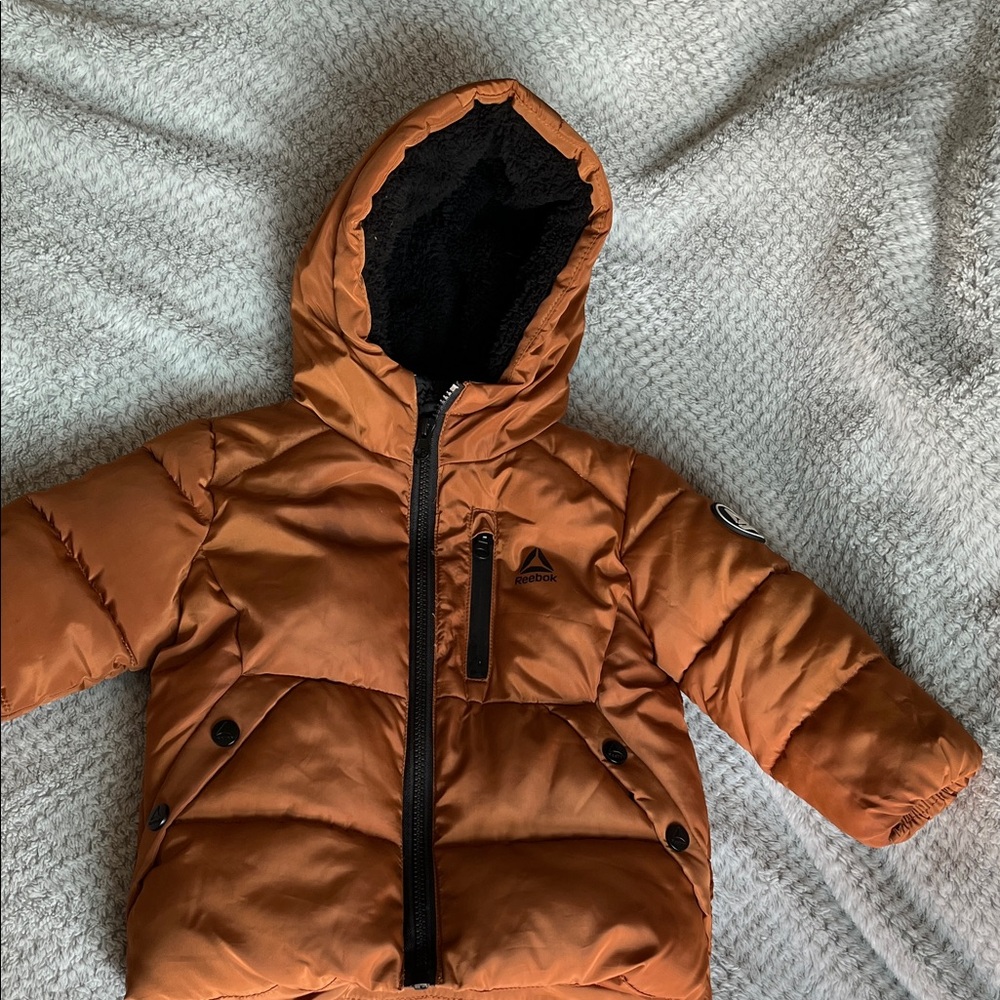 2T Reebok Orange Hooded Puffer Coat